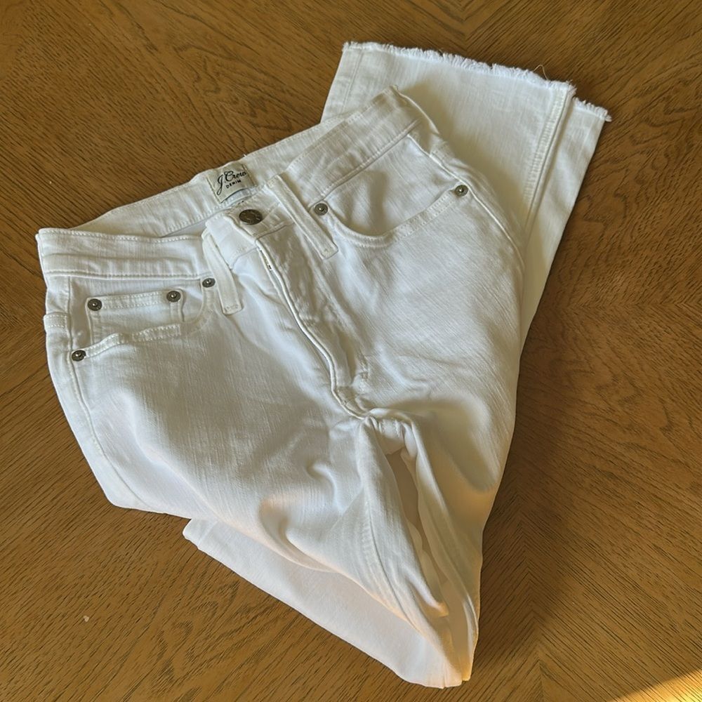 J Crew Flare Crop Jean in White Denim Signature Stretch Women's 24 - Picture 5 of 5